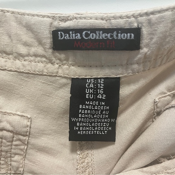 Dalia Collection Tie Front Creamm color Linen/Cotton Pants sz 12 - Picture 5 of 9